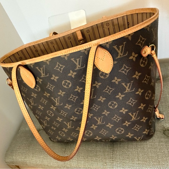 Louis Vuitton Classic Neverful MM monogram tote handbag purse - Picture 10 of 16